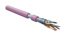 Hyperline (305 м) Кабель витая пара F/UTP, категория 5e, 4 пары (24 AWG), одножильный (solid), экран - фольга, нг(А)-LSLTx, внутренний, розовый