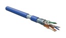 Hyperline (305 м) Кабель витая пара F/UTP, категория 5e, 4 пары (24 AWG), одножильный(solid), экран - фольга, LSZH, нг(А)-HF, –20°C – +75°C, синий - гарантия:15 лет компонентная, 25 лет системная
