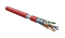 Hyperline (305 м) Кабель витая пара F/UTP, категория 5e, 4 пары (24 AWG), одножильный(solid), экран - фольга, LSZH, нг(А)-HF, –20°C – +75°C, красный - гарантия:15 лет компонентная, 25 лет системная