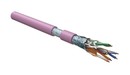 Hyperline (305 м) Кабель витая пара F/UTP, категория 5e, 4 пары (24 AWG), одножильный(solid), экран - фольга, LSZH, нг(А)-HF, –20°C – +75°C, розовый - гарантия:15 лет компонентная, 25 лет системная