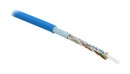 Hyperline (305 м) Кабель витая пара, экранированная F/UTP, категория 5e, 4 пары (24 AWG), одножильный (solid), экран - фольга, PVC, –20°C – +75°C, синий - гарантия: 15 лет компонентная, 25 лет системная