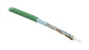 Hyperline (305 м) Кабель витая пара, экранированная F/UTP, категория 5e, 4 пары (24 AWG), одножильный (solid), экран - фольга, PVC, –20°C – +75°C, зеленый - гарантия: 15 лет компонентная, 25 лет системная