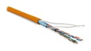 Hyperline (305 м) Кабель витая пара, экранированная F/UTP, кат. 5e, 4 пары (26 AWG), многожильный (patch), экран - фольга, PVC, –20°C – +75°C, оранжевый