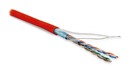 Hyperline (100 м) Кабель витая пара, экранированная F/UTP, категория 5e, 4 пары (26 AWG), многожильный (patch), экран - фольга, LSZH, нг(А)-HF, –20°C – +75°C, красный