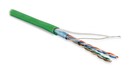 Hyperline (100 м) Кабель витая пара, экранированная F/UTP, категория 5e, 4 пары (26 AWG), многожильный (patch), экран - фольга, LSZH, нг(А)-HF, –20°C – +75°C, зеленый