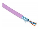 Hyperline (305 м) Кабель витая пара, экранированная F/UTP, категории 5e, 4 пары (26 AWG), многожильный (patch), экран - фольга, PVC, –20°C – +75°C, розовый