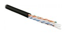 Hyperline (100 м) Кабель витая пара U/UTP, категория 6, 4 пары (23 AWG), одножильный (solid), с разделителем, LSZH, нг(А)-HF, –20°C – +75°C, черный - гарантия:15 лет компонентная, 25 лет системная