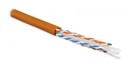 Hyperline (100 м) Кабель витая пара U/UTP, категория 6, 4 пары (23 AWG), одножильный (solid), с разделителем, LSZH, нг(А)-HF, –20°C – +75°C, оранжевый - гарантия:15 лет компонентная, 25 лет системная