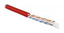 Hyperline (100 м) Кабель витая пара U/UTP, категория 6, 4 пары (23 AWG), одножильный (solid), с разделителем, LSZH, нг(А)-HF, –20°C – +75°C, красный - гарантия:15 лет компонентная, 25 лет системная