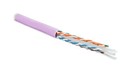Hyperline (305 м) Кабель витая пара U/UTP, категория 6, 4 пары (23 AWG), одножильный (solid), с разделителем, LSZH, нг(А)-HF, –20°C – +75°C, розовый - гарантия: 15 лет компонентная, 25 лет системная