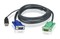 ATEN Шнур, мон+клав+мышь USB, SPHD15=>HD DB15+USB A-Тип, Male-2xMale, 8+4 проводов, опрессованный, 1,2 метр,, черный