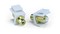 Hyperline Вставка формата Keystone Jack, F-type / RCA желтый (IN/OUT), gold plated, ROHS, белая